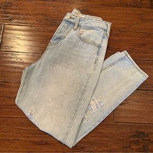 Brandy Melville Light Blue High Rise Ripped Jeans